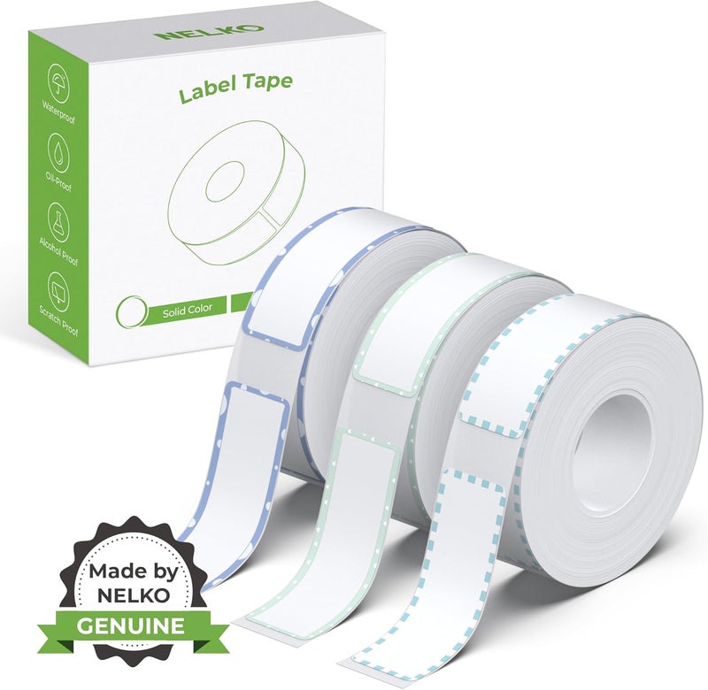 Nelko P21 Genuine Adhesive Pattern with Border Label Paper 14x40mm (0.55inchesx1.57inches) 180 Labels/Roll, 3 Rolls, for Home Office Organization, Gift for Decoration, Compatible with P21 Label Maker - Image 1